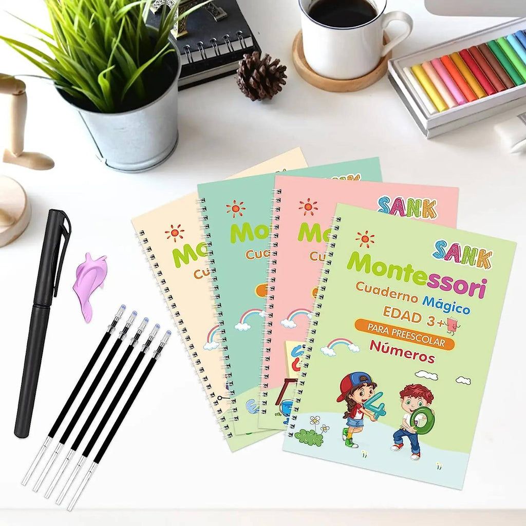 Kit de Libros de Caligrafía Montessori para Niños – Aprende a Escribir Paso a Paso